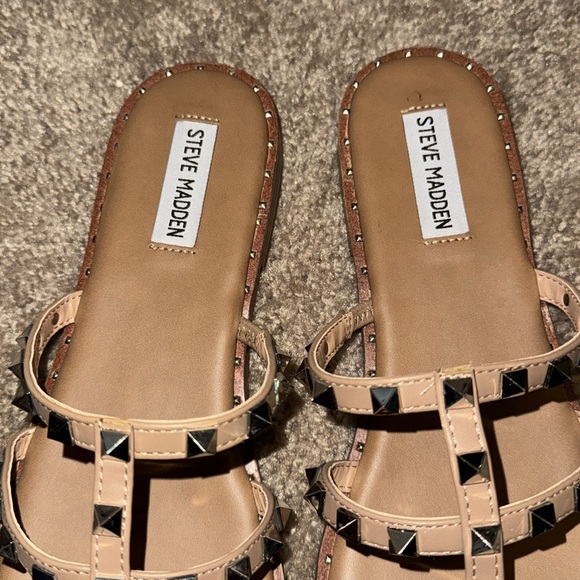 Steve Madden Averill Sandals Size 10 Color Tan Silver - Picture 10 of 10
